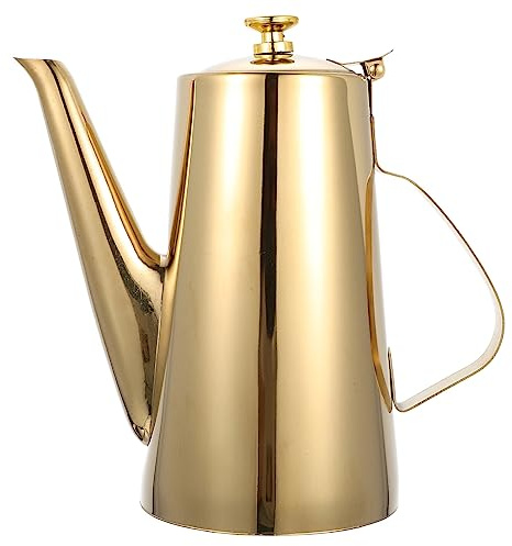 BESTonZON Stainless Steel Household Oil Dispenser Bottle with Handle Large Capacity Cold Water Kettle for Kitchen Use Drip-Free Spout for Precise Pouring