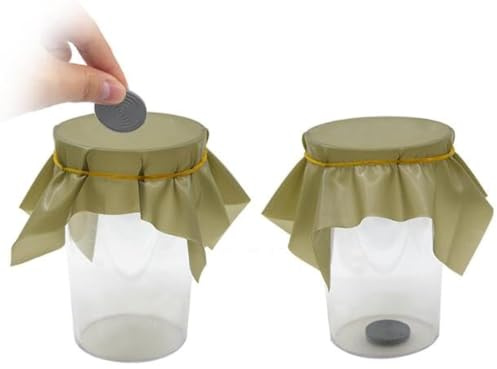 MOMOMAGE 5 Stück Münzen durch ein Blatt Gummi-Münze in Tasse, Komödie Zaubertricks, Nahaufnahme, magische Gimmick-Requisiten für Magier