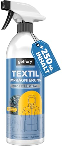 getfary Imprägnierspray Jacke 750ml - Leistungsstarkes Waterproof Spray für Textilien, Outdoorbekleidung, Gore-Tex, Sympatex, Softshell UVM.