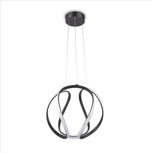 Paco Home Pendelleuchte Esstisch Lampe Deko Wohnzimmer LED Hängelampe Schlafzimmer Pendellampe Esszimmer Modern Stylisch, Lampenart:Typ 2, Farbe:Schwarz - Weiß