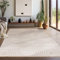 Teppium Moderner Kurzflor Teppich Wohnzimmer 140 x 200 cm Beige - 3D Boho Teppich Waschbar, Skandinavisches Stil, Geometrisch und Weich - für Schlafzimmer, Esszimmer oder Küche
