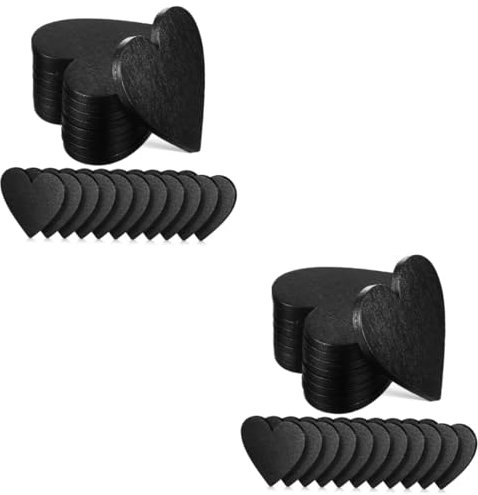 EXCEART 80stücke Herz Holzscheiben Für Kreative Dekoration Doppelseitige Kleine Kreidetafeln Für Hochzeiten Valentinstag Und Bastelprojekte