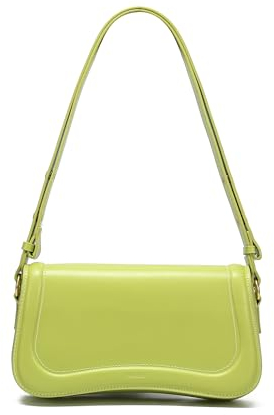 JOLLQUE Halbmond Umhängetasche für Frauen, Kleine Lederriemen Knödel Handtasche Geldbörse, Einzigartige Trendy Designer Hobo Crossbody Taschen(Grün)