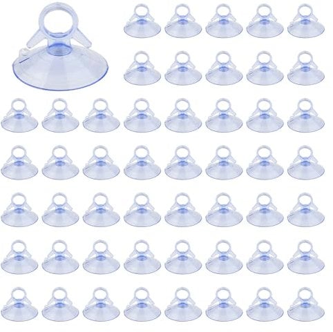 Ventouse de 45mm Mini Ventouse 50 Pièces Carrosserie Ventouse en Plastique PVC Sans Crochets Ventouse Transparente en Caoutchouc Ventouse Forte Adhérence pour Voiture Camping Ventouse Pare Soleil