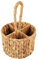 meiyan Utensil Carrier, Flatware Organizer, Hand Woven Water Hyacinth Cutlery Holder for Countertop with Handle