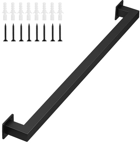 Gorssen 30cm Main Courante,Main Courante pour escalier Noir,Rampe d'escalier,Rampe escalier de Barre de Garde de rétro de Tuyau de Fer de Vent Industriel,pour Les escaliers,Les Murs,loft,Couloir
