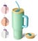 BOTTLE BOTTLE Tasse isotherme 1200 ml, Mug avec paille et poignée, Tasse avec paille sous vide en acier inoxydable pour cadeaux, fêtes, bureau, Café (Vert Menthe)