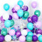 Ousuga Palloncini Sirena, 30 Pezzi 12 Pollici Palloncini Bianco Viola Verde Acqua Metallizzato Coriandoli Palloncini Lattice per Compleanno Matrimonio Anniversario Baby Shower Tema Sirena Decorazioni