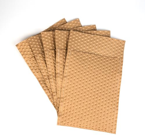 PapairBag - Nachhaltige Polstertasche aus Papier, ideal für Versand, Verpackung und Umzug, Recyclingfähig, einlagig für extra Flexibilität, 5 St. je 22,9 x 32,4 cm, mit Lasche zum Verschließen