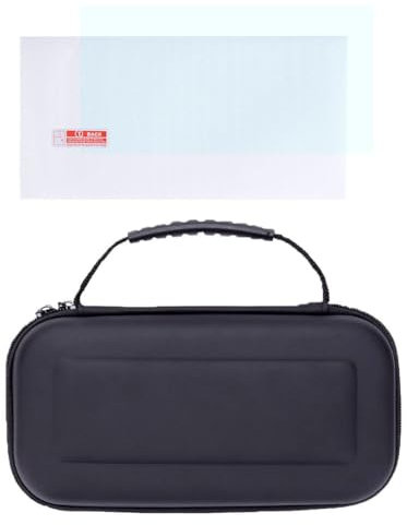 Meiurlex X55 Case X28 - Bolsa de almacenamiento con película templada, impermeable, a prueba de golpes, bolsa de viaje portátil para consola de juegos Powkiddy X55/X28 Arcade