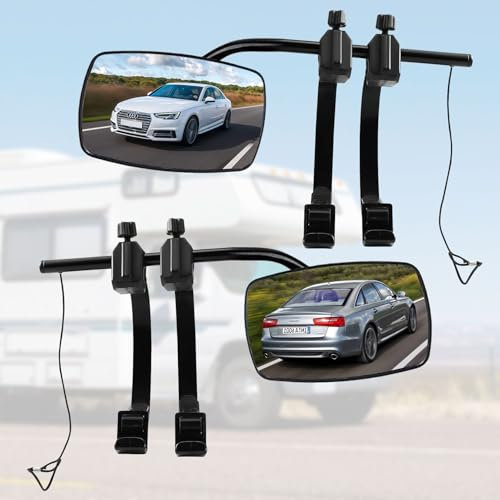 Forhandy 2 Stück Wohnwagen Spiegel Auto, Auto außen Wohnwagen Außenspiegel Universal Caravanspiegel Anhängerspiegel, Aufsatzspiegel für alle gängigen Fahrzeugtypen