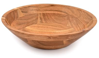 Kimona Fruit Bowl for Kitchen Counter, Vintage Wooden Fruit Bowl/Stand for Kitchen countertop Décor (25.4cm x 25.4cm x 7.62cm)