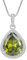 FJ Tropfen Halskette Damen 925 Sterling Silber Peridot Kette August Geburtsstein Anhänger Schmuck Geschenke für Frauen