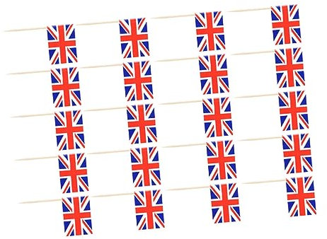 Hoement 200 Piezas De Palillo De De Estados Unidos Palillos De Cóctel del Unido Mondadientes Unido Mini Palo Británico Palos De De Frutas Sticjs Madera