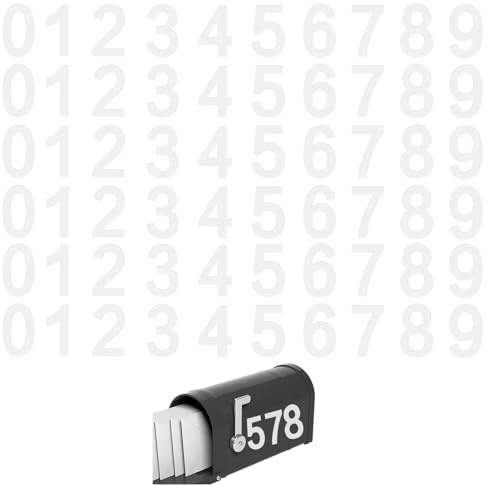 80 Pezzi Adesivi per Numeri 5 cm 0-9 Adesivi Autoadesivi Impermeabili per Cassetta Postale Autoadesivi Riflettenti per Numeri Civici Cartelli per Indirizzi Della Casa (Bianchi)
