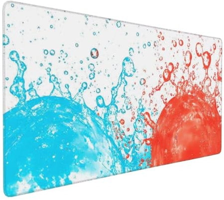 Tapis de Souris 80x40 cm Grand Tapis Souris XXL, Gouttes d'eau Tapis de Souris Bureau Gamer, à Bords Cousus, Base en Caoutchouc Antidérapante, Sous Main pour Clavier et Souris, Decoration Maison E-923