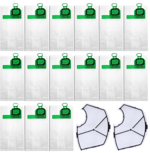 ATSGJLZN 12er Staubsaugerbeutel für Vorwerk Kobold VK140 VK150 FP140 FP150 mit 2 Filter