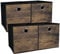 4-Pack Durable Storage Cubes with Wood Grain,Decorative Thickened Fabric Storage Boxes,Foldable Cube Storage Bins for Shelves,Closet,Bedroom,Nursery,Office,Storeroom,Dorm,30x30x30cm (Medium)