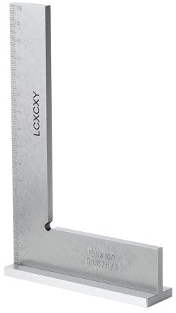 Anschlagwinkel Metall 150 x 100 mm, Zimmermannswinkel mit Messskala(cm), Massiver Schlosserwinkel Präzisions-90°- winkelmesser-Basis, Anschlagwinkel metall zur Haarwinkel in Metall Bau und Industrie