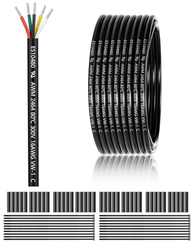 16 AWG 5 x 1,5 mm² 5 fili cavo 30 metri, 16 AWG 5 fili filo in rame stagnato, PVC 16AWG 5 fili per DC5V/12V/24V, illuminazione a LED, prolunga auto, ecc. Certificazione CE