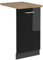Vicco Panel Frontal del lavavajillas R-Line, Negro Brillo Intenso, 45 cm, ET Roble