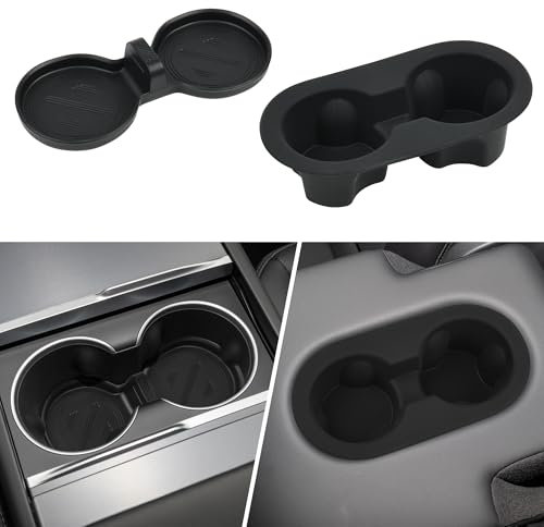 frani Center Console/Backseat Cup Holders 2 Pack Designed for Model Y Juniper 2025-2026,Tesla Model Y Juniper Interior Center Console Accessories Black