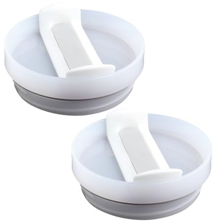 Bojueshaw 2pcs 40oz Tumbler Replacement Lids,No Spill,Splash Resistant,BPA-Free Cup Covers with Straw Hole for Travel and Daily Use(White)