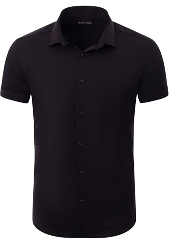 Reslad Hemd Herren Kurzarm Slim Fit | Freizeithemden für Sommer | Stretch Hemden mit optimalen Komfort | Elegantes Business Männer Hemd RS-7025