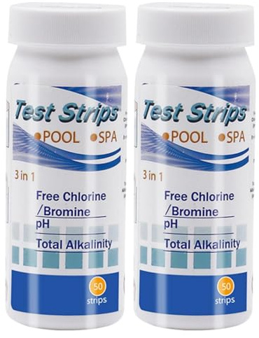 Kit De Band-elettes De Test 3 En 1 Pour Spa,piscine Et Spa,Papier D'analyse De L'eau De Piscine,De Test Pour Piscine,100 Band-elettes De Testeur D'eau Pour L'alalinité Du Chlore Libre,le Brome Et LepH