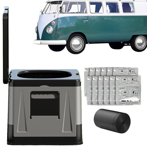 Mobile Toilette für Erwachsene, hohe Outdoor-Toiletten mit Deckel, leichter Sitz, faltbares Töpfchen für Wohnmobil, Reisen, Zuhause, Wandern, Outdoor, Camping, Strand, Auto-Zelt