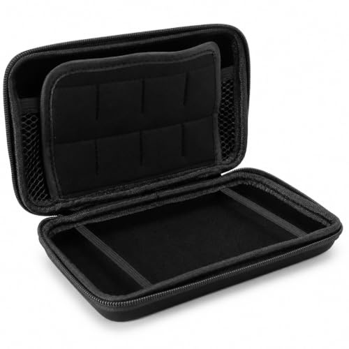 Elprico Custodia per il Nuovo 3DS XL/2DS XL, Custodia Protettiva da Viaggio con Shell Protettivo Duro con Slot per Carte e Tasca Interna (BLACK)
