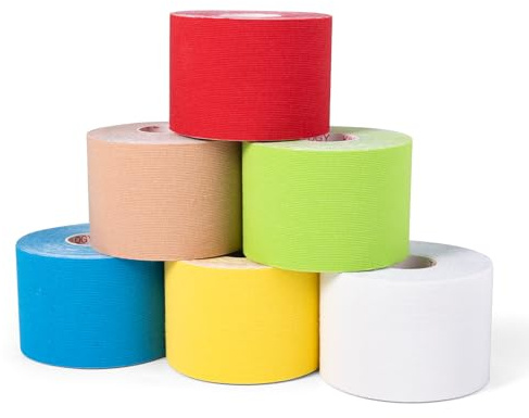 Carehabi 6 Rollen Sport Band,Sporttape 5 m x 5 cm Wasserfest & Elastisch für Sport