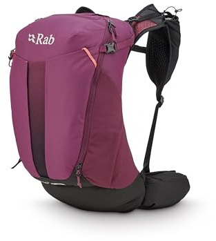 Rab Damen Airox ND Rucksack - Leichter Atmungsaktiver Rucksack zum Wandern, Trekking, Backpacking - Mulberry - 22 Liter (Rückenlänge - Small)