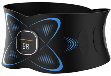 tulilut Ab Toning Belt – EMS Muscle Stimulator with 7 Modes & 16 Intensities, Heated Core Training Belt for Men & Women, Rechargeable Abdominal Trainer with Heat Therapy for Home Gym(Black)