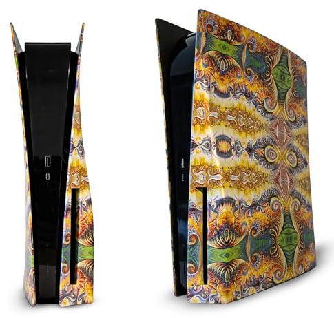 Faceplate for PS5 Side Shell Plates PlayStation 5 Disc Edition Console Replacement Accessory Case Cover Black Plate Anti-Scratch Dust Cover Skin Protector (Fractal Mirage Original Disc Edition)