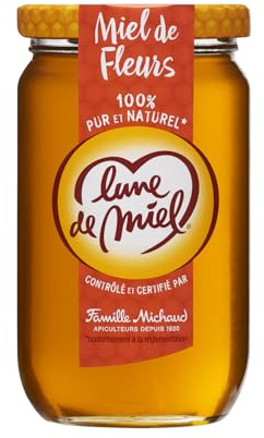 LUNE DE MIEL - Miel De Fleurs, Verre 375G - Lot De 3