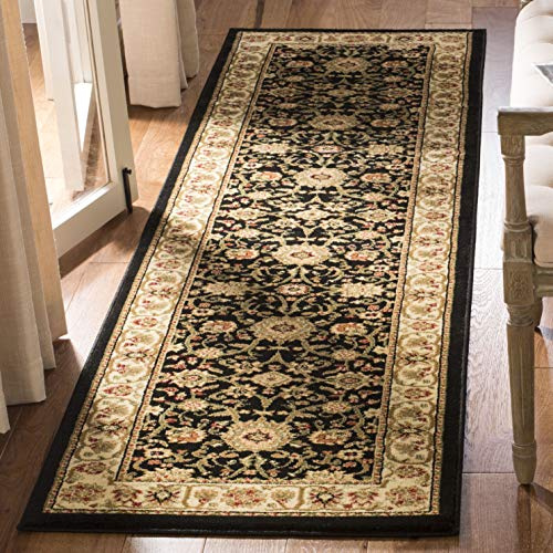 SAFAVIEH Lyndhurst Collection Runner Rug - 2'3 x 8', Black & Ivory, Traditional Oriental Design, Non-Shedding & Easy Care, Ideal for High Traffic Areas in Living Room, Bedroom (LNH212A)