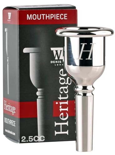 Denis Wick Heritage Tuba Mouthpiece Silver Plated, 2186-2.5CC - V-Type Backbore for Balanced Airflow and Tone - Large Shank Fitting Tuba Accessories for Effortless Articulation 32.3 x 7 x 8.6mm