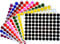 Color Coding Labels 1/2 Round - Dot Stickers - Half inch rounds - 10 colors combination - Black, White, Red, Green, Yellow, Pink, Red, Orange, Brown and Blue - by Royal Green