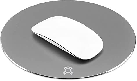 XtremeMac -Tapis de Souris - pour Souris à Bille, Optique ou Laser- Accessoire pour Mac - Aluminium - Revêtement antidérapant - Gris