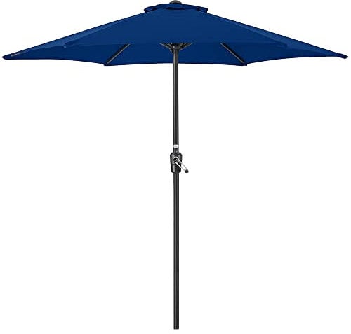 CHRISTOW Garden Parasol Umbrella Polyester Canopy Steel Sunshade With Crank Handle