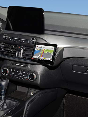 KUDA Handyhalterung passend für Ford Focus ab 2018 - Telefonkonsole für Smartphones, Handy, Navi und mehr - Kunstlederkonsole, Schwarz, 7415