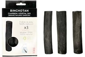 BIJIN ToKyo - Paris Bâton de charbon végétal actif Binchotan BIO X3⎪ Filtre à eau naturel carafe bouteille gourde purifie l'eau courante du robinet anti calcaire carafe filtrante stop au plastique