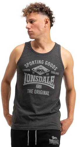 Lonsdale Herren Singlet Normale Passform PILTON XL, Marl Anthracite
