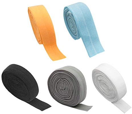 chiwanji 5er Pack elastisches Einfassband Falzgummi 20mm Elastisch Schrägband für Manschetten, Hosen, Shorts 10m/pc