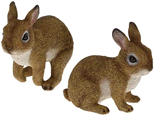 Bada Bing 2er Set Dekofiguren Hasen Ostern Frühling aus Polyresin Süßes Hasenpärchen Osterhasen Dekoration Niedlich Garten Deko Vintage 94