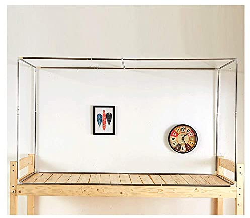 KOSGK 4 Ecken Edelstahl Bettwäsche Baldachin Rahmen Pfosten Fit Himmelbett Netz Edelstahl Rahmen Bettrahmen Pfosten Metallbett Matratze Einfache DIY-Montage