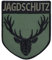 JAGDSCHUTZ Aufnäher Hirsch Patch zum annähen/aufbügeln | Geschenk für Jäger/Förster Abzeichen Waidmann Bügelbild Jagd Geschenk Applikation für Gewehrtasche/Jagdkleidung/Weste/Hut | 65x80mm