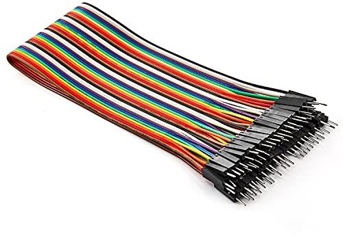 Chanzon 40pcs 30cm Long Male to Male Header Jumper Wire Dupont Cable Line Connector 40 pin Ribbon Solderless Multicolored for Arduino Raspberry pi Electronic Breadboard Protoboard PCB Board