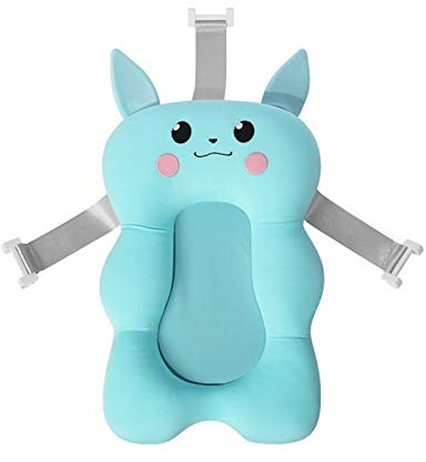 Hangarone Baby-Badekissen,Badewannen-Kissen Weiches Badewannenkissen Und -Liege Für Neugeborene, Ergonomisches Und Weiches Baby-Kissen Für Baby-Badewanne, Faltbar Und rutschfest 0 Bis 12 Monate, Blau